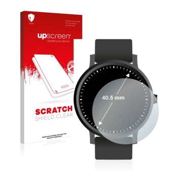Face avant d’un emballage produit avec le logo de la marque upscreen. À côté, l’appareil Montres (Circulaire, ø: 40.5 mm) est 