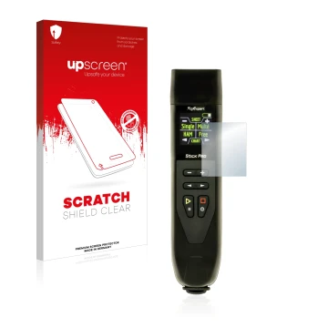 Face avant d’un emballage produit avec le logo de la marque upscreen. À côté, l’appareil RigExpert Stick Pro est représenté av