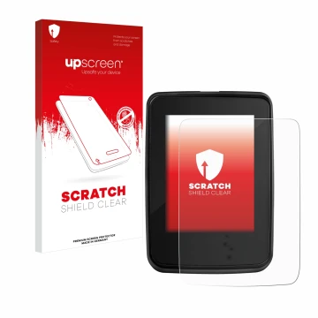 Face avant d’un emballage produit avec le logo de la marque upscreen. À côté, l’appareil Giant RideDash Evo est représenté ave