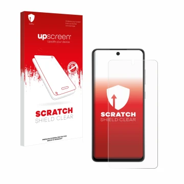 Face avant d’un emballage produit avec le logo de la marque upscreen. À côté, l’appareil Samsung Galaxy A52s 5G est représenté