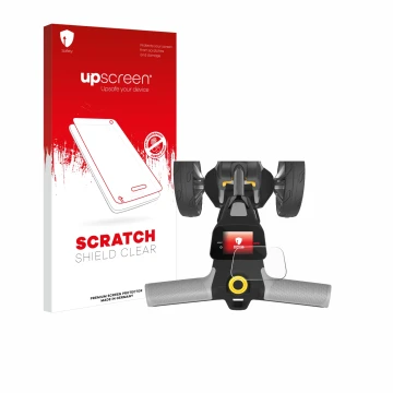 Face avant d’un emballage produit avec le logo de la marque upscreen. À côté, l’appareil PowaKaddy CT6 GPS est représenté avec