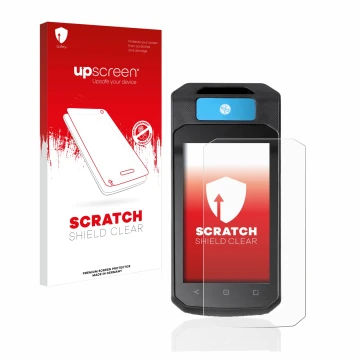 Face avant d’un emballage produit avec le logo de la marque upscreen. À côté, l’appareil Accu-Chek Insight mit DBLG1 est repré