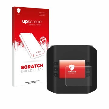 Face avant d’un emballage produit avec le logo de la marque upscreen. À côté, l’appareil ISDT Smart Duo Charger K4 est représe