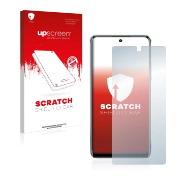 Face avant d’un emballage produit avec le logo de la marque upscreen. À côté, l’appareil Infinix Note 11 Pro est représenté av