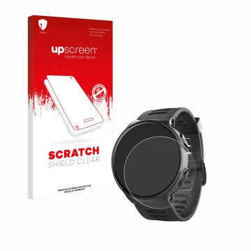 Face avant d’un emballage produit avec le logo de la marque upscreen. À côté, l’appareil Kiprun 500 est représenté avec la pro