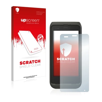 Face avant d’un emballage produit avec le logo de la marque upscreen. À côté, l’appareil Honeywell CT45 est représenté avec la