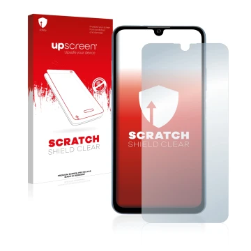 Face avant d’un emballage produit avec le logo de la marque upscreen. À côté, l’appareil ZTE Blade A71 est représenté avec la 