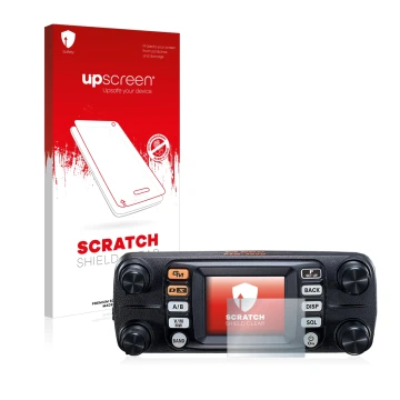Face avant d’un emballage produit avec le logo de la marque upscreen. À côté, l’appareil Yaesu FTM-300DE est représenté avec l