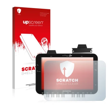 Face avant d’un emballage produit avec le logo de la marque upscreen. À côté, l’appareil Convergent Design Odyssey 7Q+ est rep