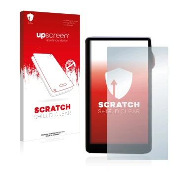 Face avant d’un emballage produit avec le logo de la marque upscreen. À côté, l’appareil iBasso DX240 est représenté avec la p