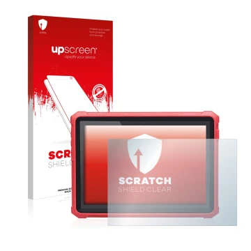 Face avant d’un emballage produit avec le logo de la marque upscreen. À côté, l’appareil Launch X-431 Pro 5 est représenté ave