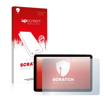 Face avant d’un emballage produit avec le logo de la marque upscreen. À côté, l’appareil MEDION Lifetab P10752 est représenté 