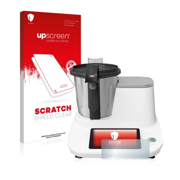 Face avant d’un emballage produit avec le logo de la marque upscreen. À côté, l’appareil Moulinex Click&Cook HF5061 est représ