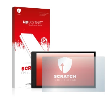 Face avant d’un emballage produit avec le logo de la marque upscreen. À côté, l’appareil Garmin DriveSmart 66 est représenté a