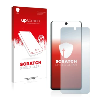 Face avant d’un emballage produit avec le logo de la marque upscreen. À côté, l’appareil Oppo Reno 8 Pro 5G est représenté ave