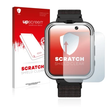 Face avant d’un emballage produit avec le logo de la marque upscreen. À côté, l’appareil Pthtechus X32 est représenté avec la 