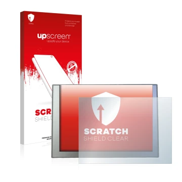 Face avant d’un emballage produit avec le logo de la marque upscreen. À côté, l’appareil Siemens TP 900 Comfort INOX est repré