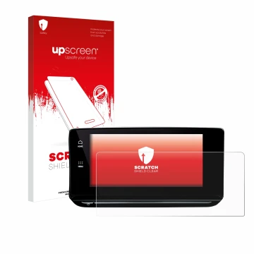 Face avant d’un emballage produit avec le logo de la marque upscreen. À côté, l’appareil Skoda Octavia 4 2020-2022 Columbus es