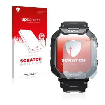 Face avant d’un emballage produit avec le logo de la marque upscreen. À côté, l’appareil Bengux C20 est représenté avec la pro