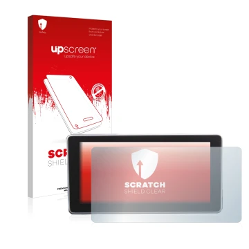 Face avant d’un emballage produit avec le logo de la marque upscreen. À côté, l’appareil Audi A4 B9 2016 est représenté avec l