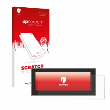 Face avant d’un emballage produit avec le logo de la marque upscreen. À côté, l’appareil Opel Astra L 2022 Navigationssystem e