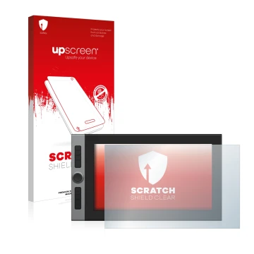 Face avant d’un emballage produit avec le logo de la marque upscreen. À côté, l’appareil XP-Pen Artist Pro 16 15.4