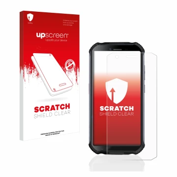 Face avant d’un emballage produit avec le logo de la marque upscreen. À côté, l’appareil Doogee S41 est représenté avec la pro
