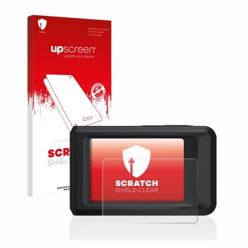 Face avant d’un emballage produit avec le logo de la marque upscreen. À côté, l’appareil Hikmicro Pocket 2 est représenté avec
