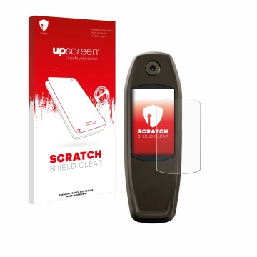 Face avant d’un emballage produit avec le logo de la marque upscreen. À côté, l’appareil Specialized Mastermind TCU est représ