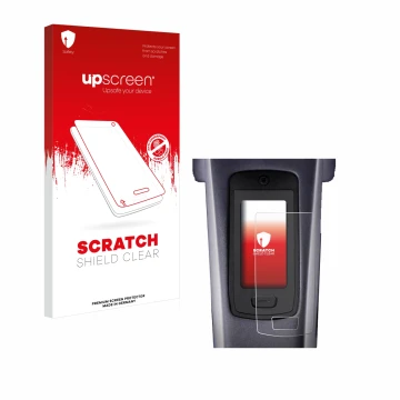 Face avant d’un emballage produit avec le logo de la marque upscreen. À côté, l’appareil TQ HPR50 E-Bike System est représenté