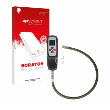 Face avant d’un emballage produit avec le logo de la marque upscreen. À côté, l’appareil Bartec TAP 100 /200 est représenté av