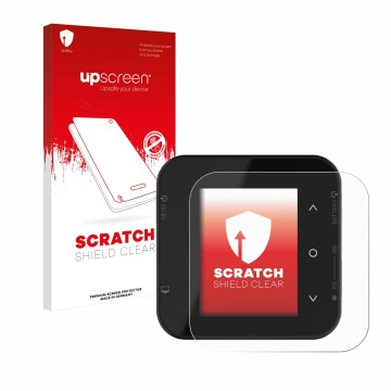 Face avant d’un emballage produit avec le logo de la marque upscreen. À côté, l’appareil ISDT Air8 est représenté avec la prot