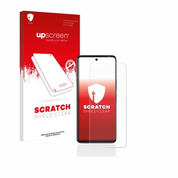 Face avant d’un emballage produit avec le logo de la marque upscreen. À côté, l’appareil Tecno Camon 20 Pro 5G est représenté 
