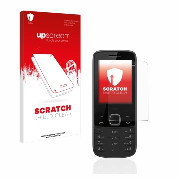 Face avant d’un emballage produit avec le logo de la marque upscreen. À côté, l’appareil Nokia 225 4G est représenté avec la p