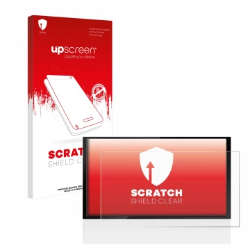 Face avant d’un emballage produit avec le logo de la marque upscreen. À côté, l’appareil Kenwood DMX 7722DABS est représenté a