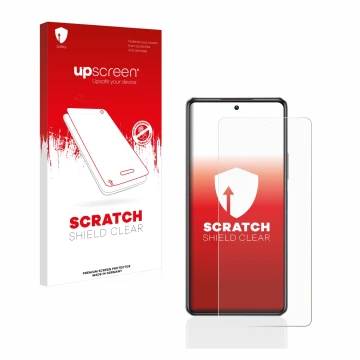 Face avant d’un emballage produit avec le logo de la marque upscreen. À côté, l’appareil Infinix Note 30 Pro est représenté av