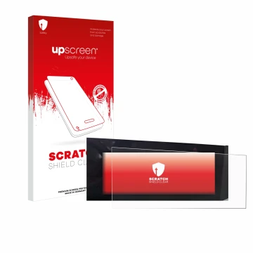 Face avant d’un emballage produit avec le logo de la marque upscreen. À côté, l’appareil Opel Astra L 2023 est représenté avec