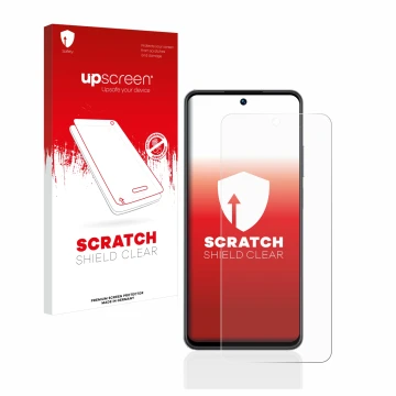 Face avant d’un emballage produit avec le logo de la marque upscreen. À côté, l’appareil realme C55 est représenté avec la pro