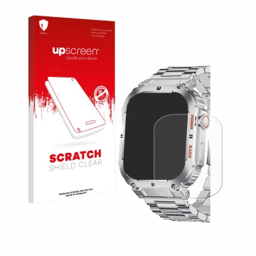Face avant d’un emballage produit avec le logo de la marque upscreen. À côté, l’appareil LIGE K-57 1.96