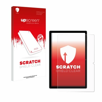 Face avant d’un emballage produit avec le logo de la marque upscreen. À côté, l’appareil Blackview Tab 15 Pro 10.5