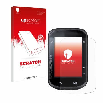 Face avant d’un emballage produit avec le logo de la marque upscreen. À côté, l’appareil iGPSPORT BSC200 est représenté avec l