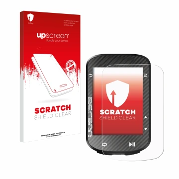 Face avant d’un emballage produit avec le logo de la marque upscreen. À côté, l’appareil iGPSPORT BSC300 est représenté avec l