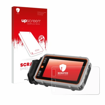 Face avant d’un emballage produit avec le logo de la marque upscreen. À côté, l’appareil Waygate Technologies Krautkrämer USM 