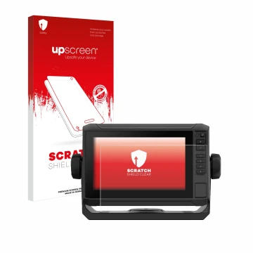 Face avant d’un emballage produit avec le logo de la marque upscreen. À côté, l’appareil Garmin ECHOMAP UHD2 7