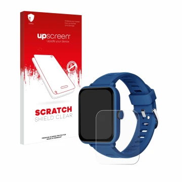 Face avant d’un emballage produit avec le logo de la marque upscreen. À côté, l’appareil Biggerfive BW01 1.5