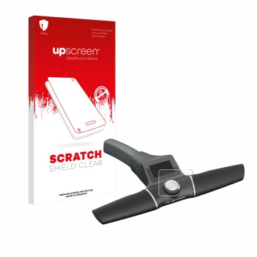 Face avant d’un emballage produit avec le logo de la marque upscreen. À côté, l’appareil Motocaddy S1 Electric Trolley (2022) 