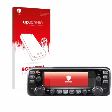 Face avant d’un emballage produit avec le logo de la marque upscreen. À côté, l’appareil Icom IC-2730E est représenté avec la 