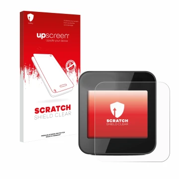 Face avant d’un emballage produit avec le logo de la marque upscreen. À côté, l’appareil Cycplus GPS G1 est représenté avec la