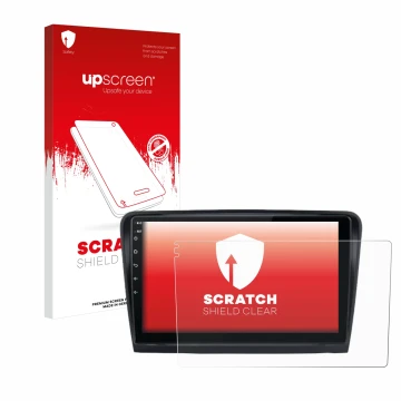 Face avant d’un emballage produit avec le logo de la marque upscreen. À côté, l’appareil Junsun V1 Plus 10