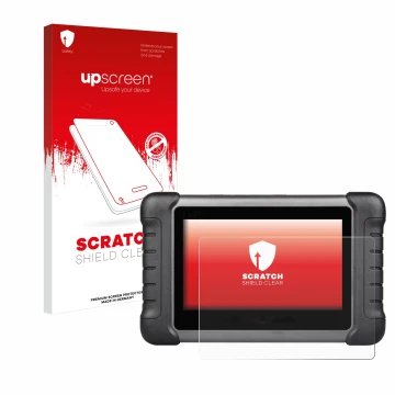 Face avant d’un emballage produit avec le logo de la marque upscreen. À côté, l’appareil Autel MaxiCheck MX808s est représenté